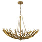 River Reed Basin Chandelier - Antique Gold Leaf