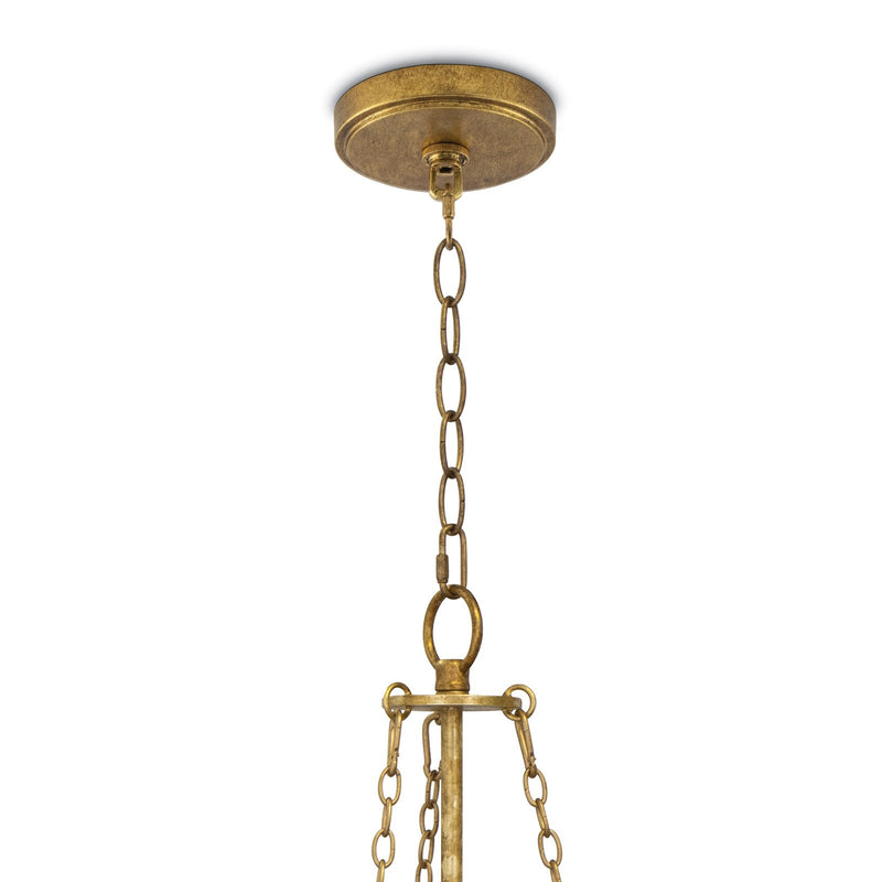 River Reed Basin Chandelier - Antique Gold Leaf