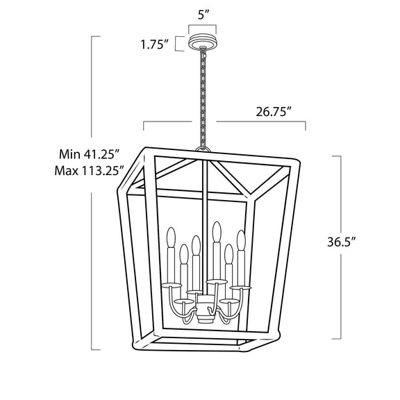 Luella Lantern - Blackened Brass / Large