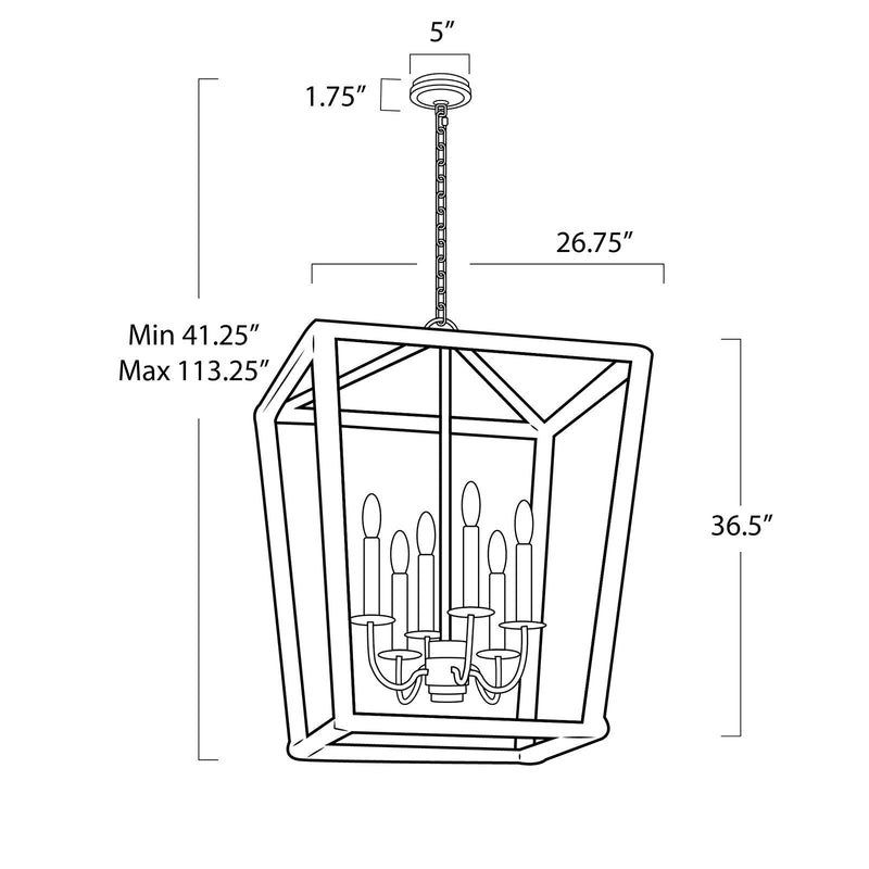Luella Lantern - Blackened Brass / Large