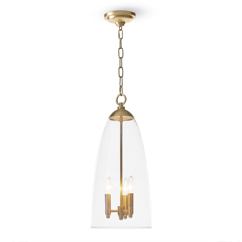 Maiden Glass Pendant - Natural Brass