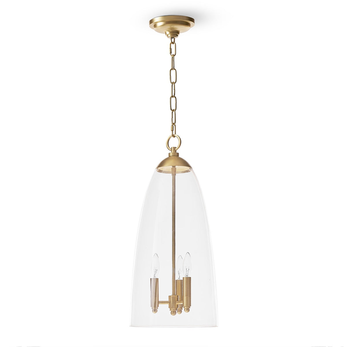 Maiden Glass Pendant - Natural Brass