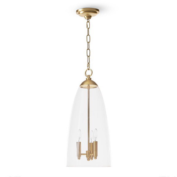 Maiden Glass Pendant - Natural Brass