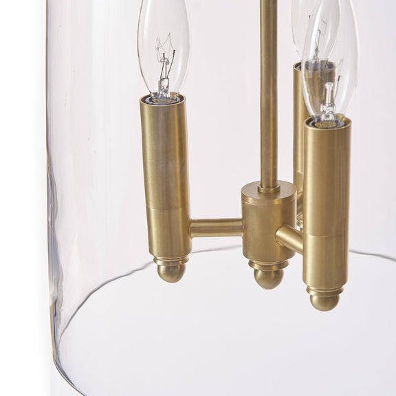 Maiden Glass Pendant - Natural Brass