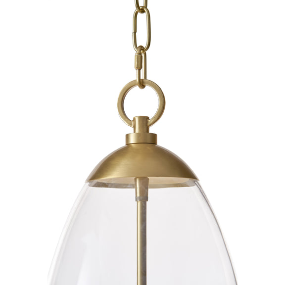 Maiden Glass Pendant - Natural Brass