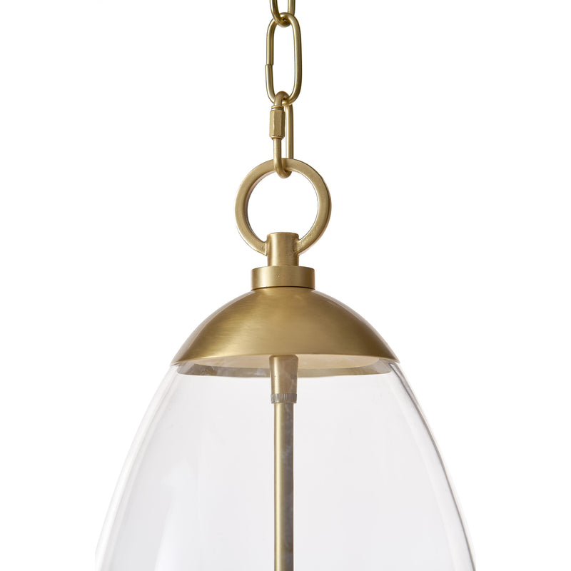 Maiden Glass Pendant - Natural Brass