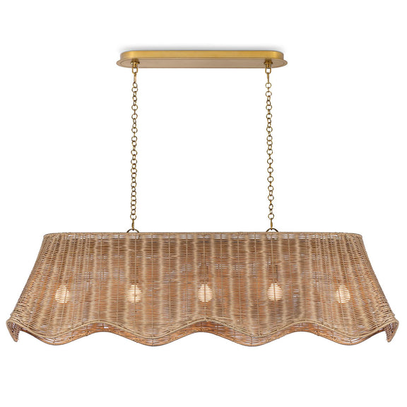 Margo Rattan Linear Chandelier - Natural