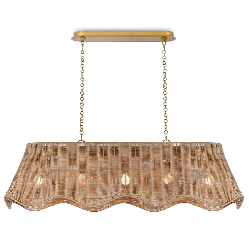 Margo Rattan Linear Chandelier - Natural