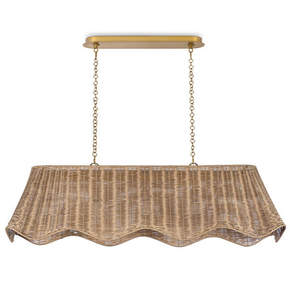 Margo Rattan Linear Chandelier - Natural