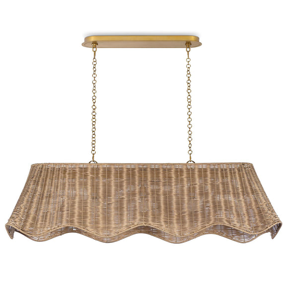 Margo Rattan Linear Chandelier - Natural