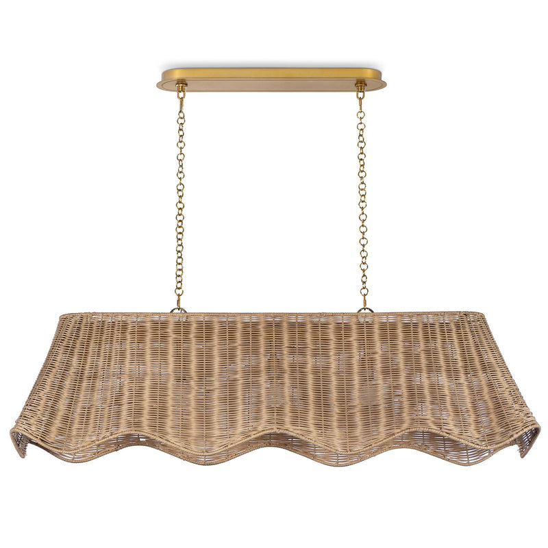 Margo Rattan Linear Chandelier - Natural