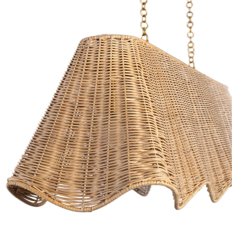 Margo Rattan Linear Chandelier - Natural