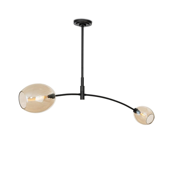 Artemis Pendant Double - Oil Rubbed Bronze & Champagne Glass