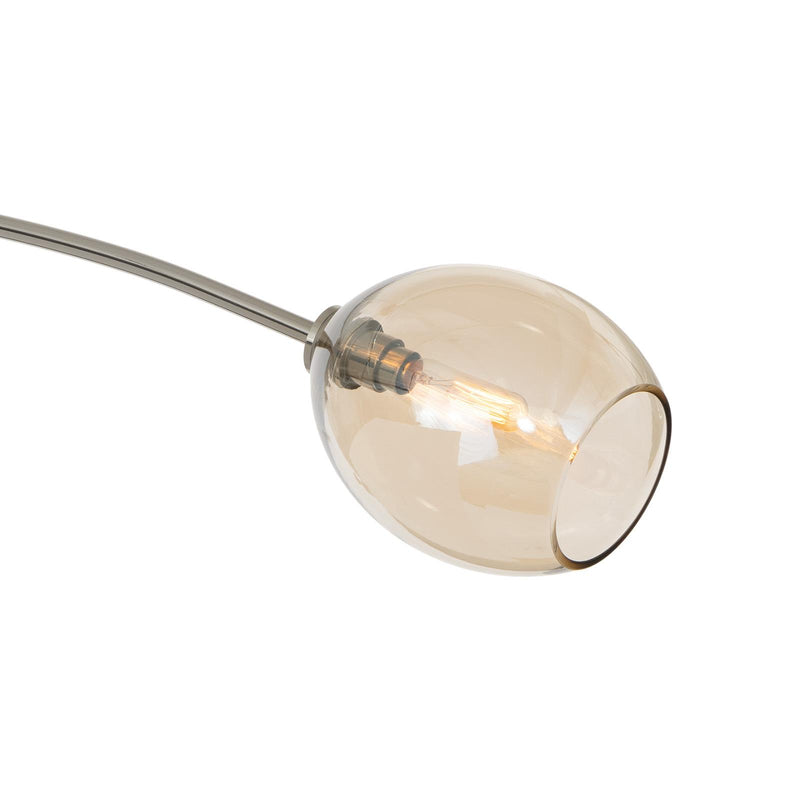 Artemis Pendant Double - Polished Nickel & Champagne Glass
