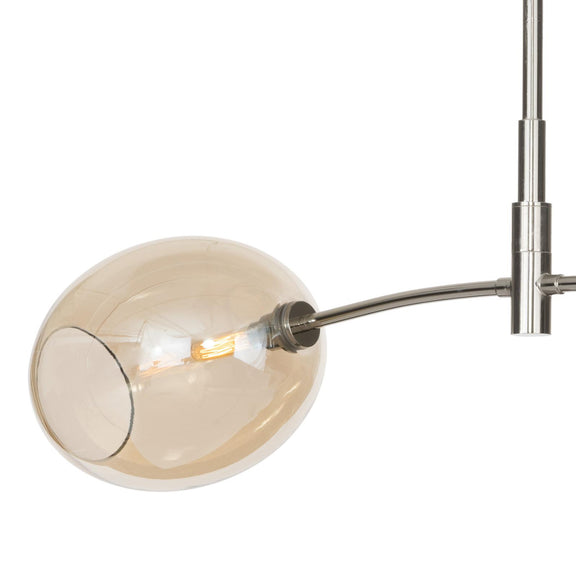 Artemis Pendant Double - Polished Nickel & Champagne Glass