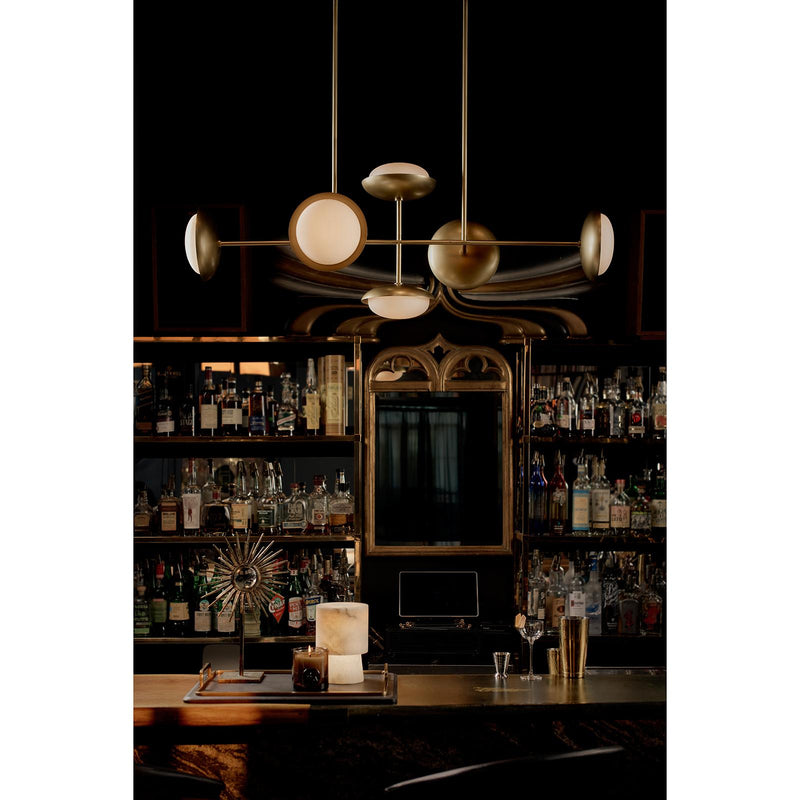 Bond Linear Chandelier - Natural Brass