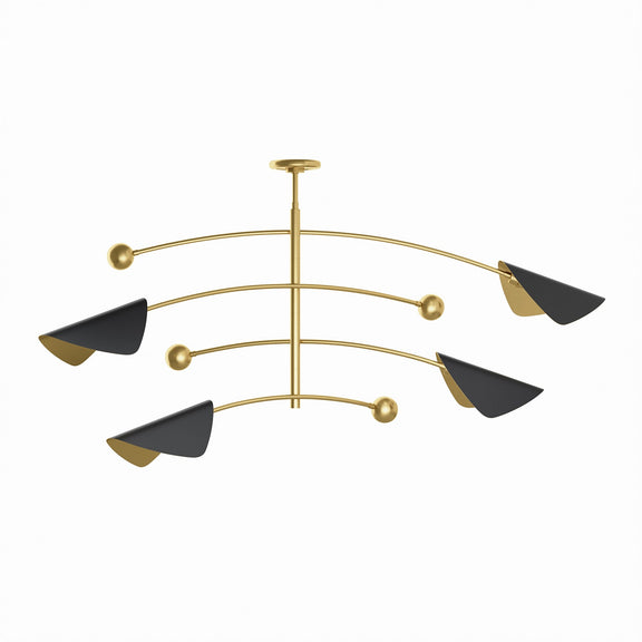 Eclipse Chandelier - Blackened Brass & Natural Brass