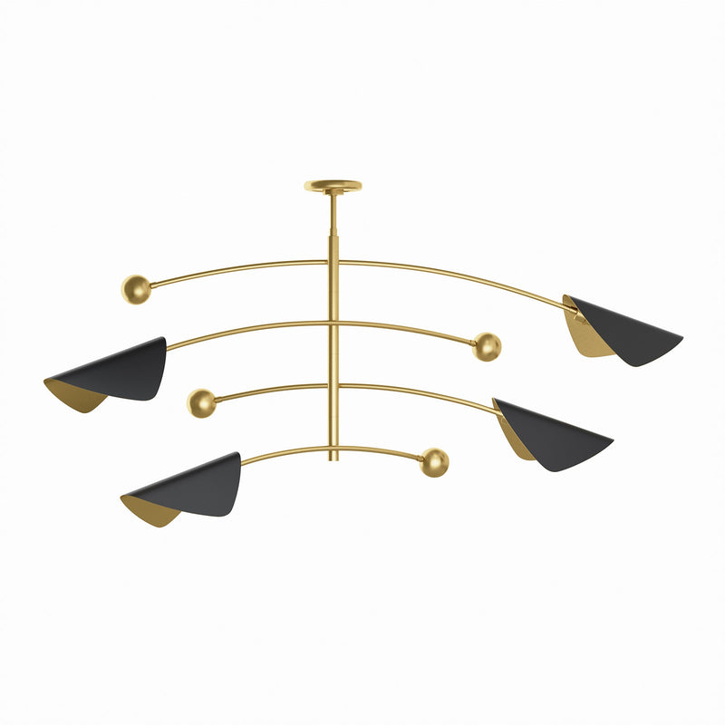 Eclipse Chandelier - Blackened Brass & Natural Brass