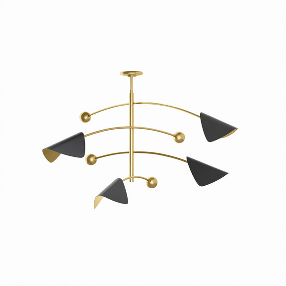 Eclipse Chandelier - Blackened Brass & Natural Brass