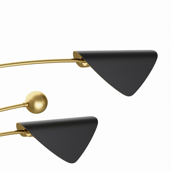 Eclipse Chandelier - Blackened Brass & Natural Brass