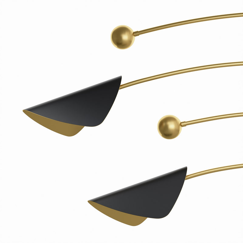 Eclipse Chandelier - Blackened Brass & Natural Brass