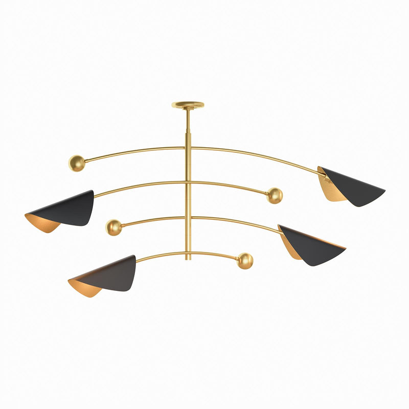 Eclipse Chandelier - Blackened Brass & Natural Brass