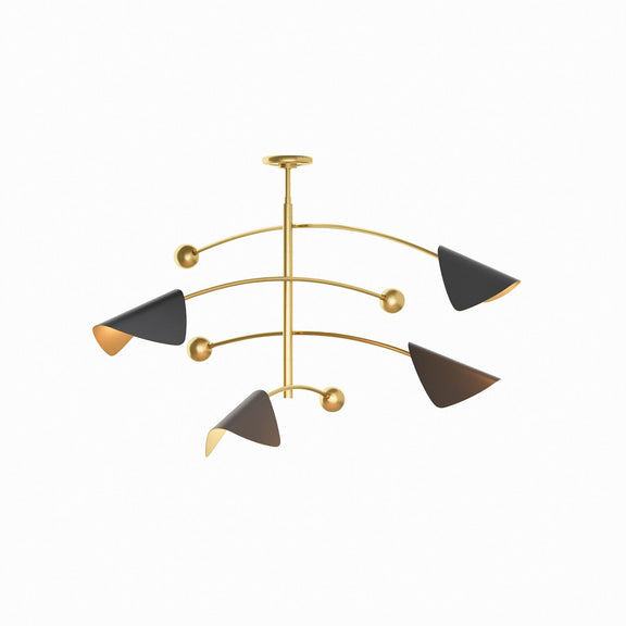 Eclipse Chandelier - Blackened Brass & Natural Brass
