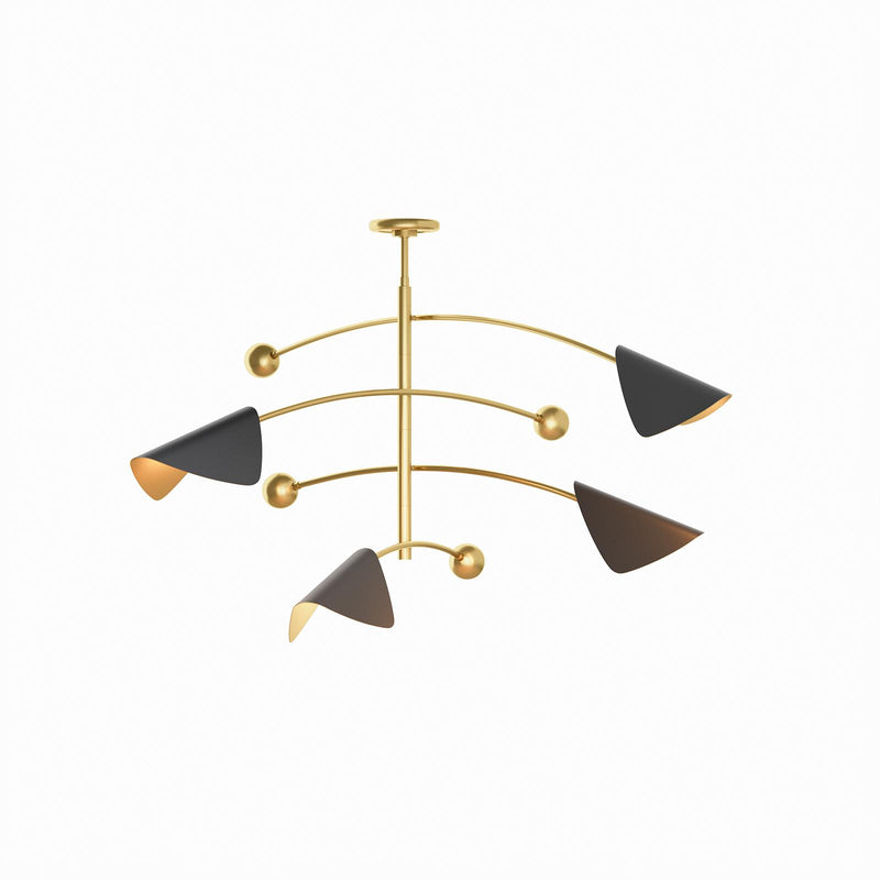 Eclipse Chandelier - Blackened Brass & Natural Brass