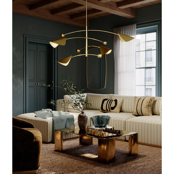 Eclipse Chandelier - Natural Brass