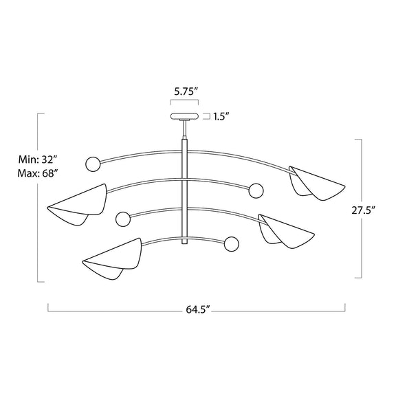Eclipse Chandelier - Natural Brass