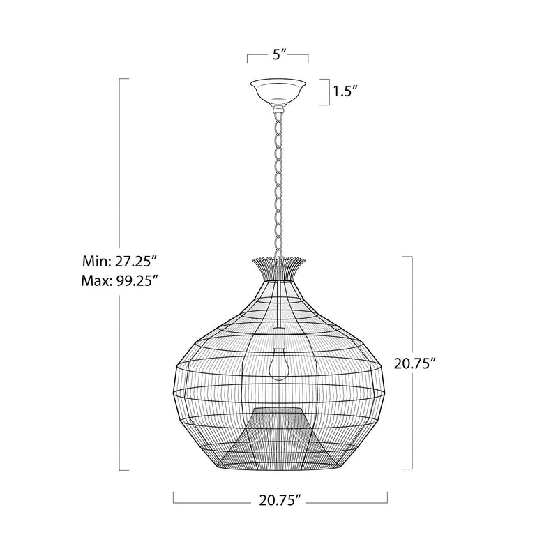 Cupola Metal Pendant - Brass