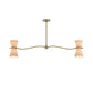 Gable Linear Chandelier - Antique Natural Brass & Oyster Shade
