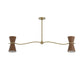Gable Linear Chandelier - Antique Natural Brass & Russet Shade