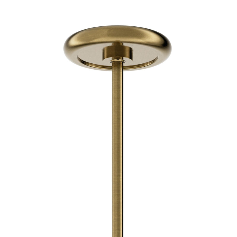 Gable Linear Chandelier - Antique Natural Brass & Russet Shade