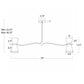 Gable Linear Chandelier - Antique Natural Brass & Russet Shade