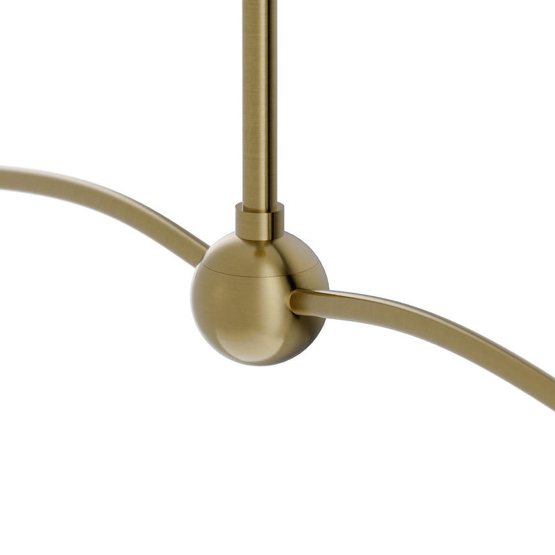 Gable Linear Chandelier - Antique Brass & Storm Blue Shade