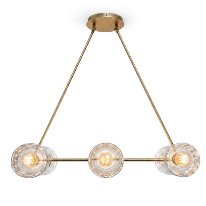Bijoux Crystal Linear Chandelier - Natural Brass