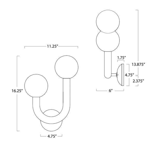 Happy Outdoor Sconce - Black / Left Facing