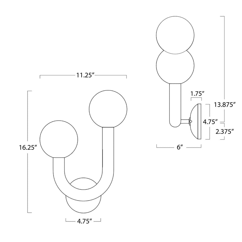Happy Outdoor Sconce - Black / Left Facing