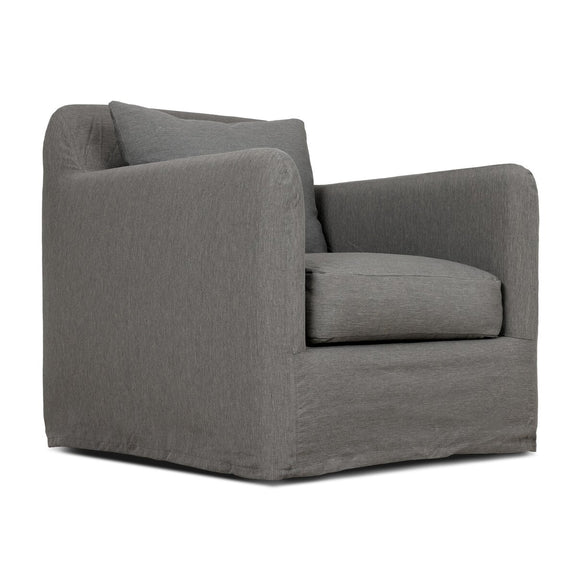 Dade Outdoor Slipcover Swivel Chair - Venao Charcoal