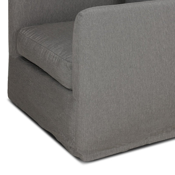 Dade Outdoor Slipcover Swivel Chair - Venao Charcoal