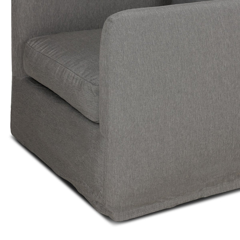 Dade Outdoor Slipcover Swivel Chair - Venao Charcoal