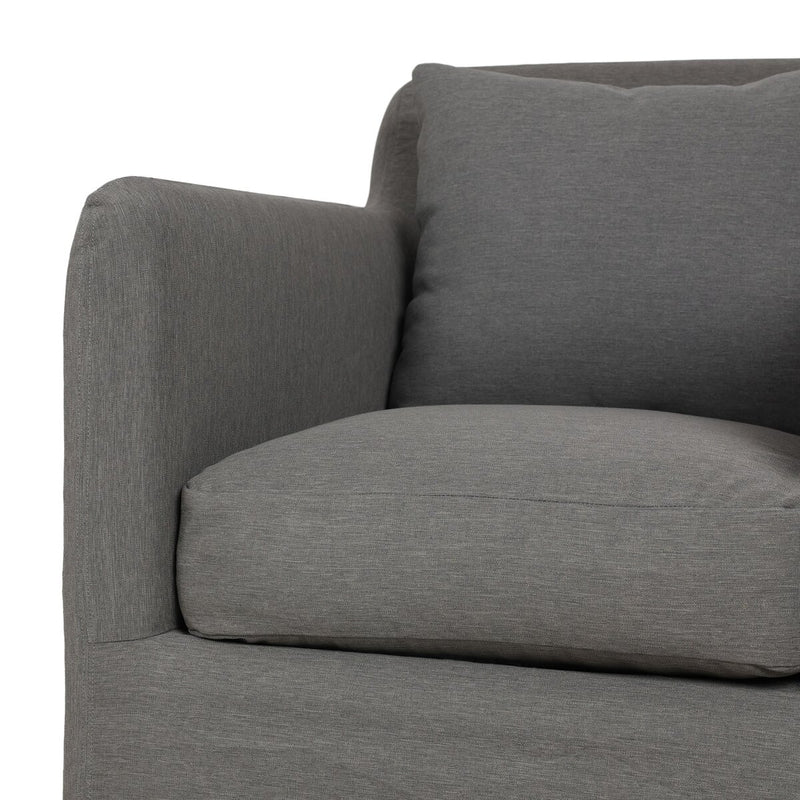 Dade Outdoor Slipcover Swivel Chair - Venao Charcoal