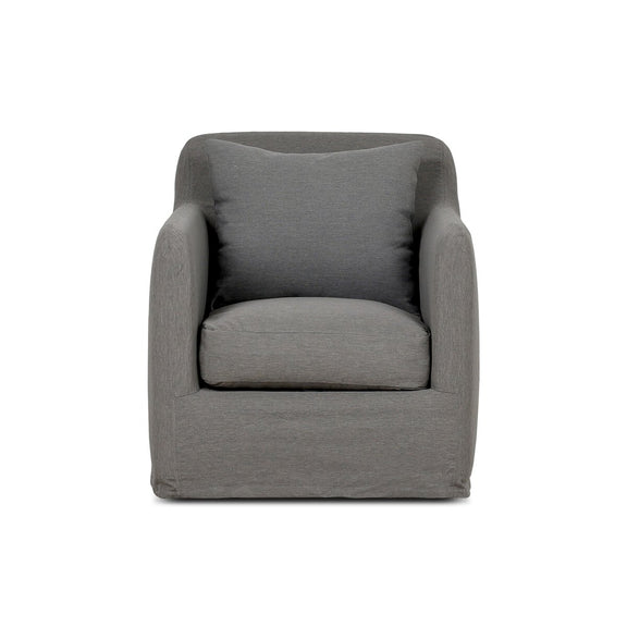Dade Outdoor Slipcover Swivel Chair - Venao Charcoal