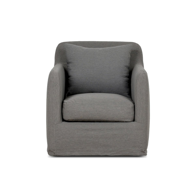 Dade Outdoor Slipcover Swivel Chair - Venao Charcoal
