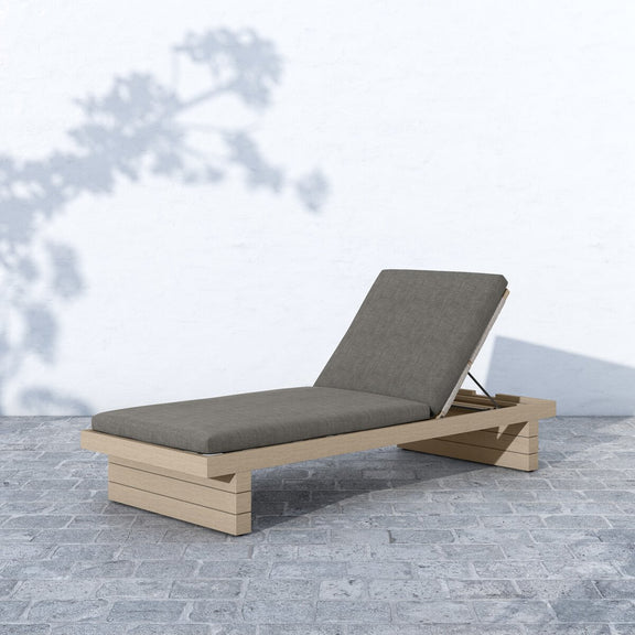 Leroy Outdoor Chaise - Washed Brown - Charcoal