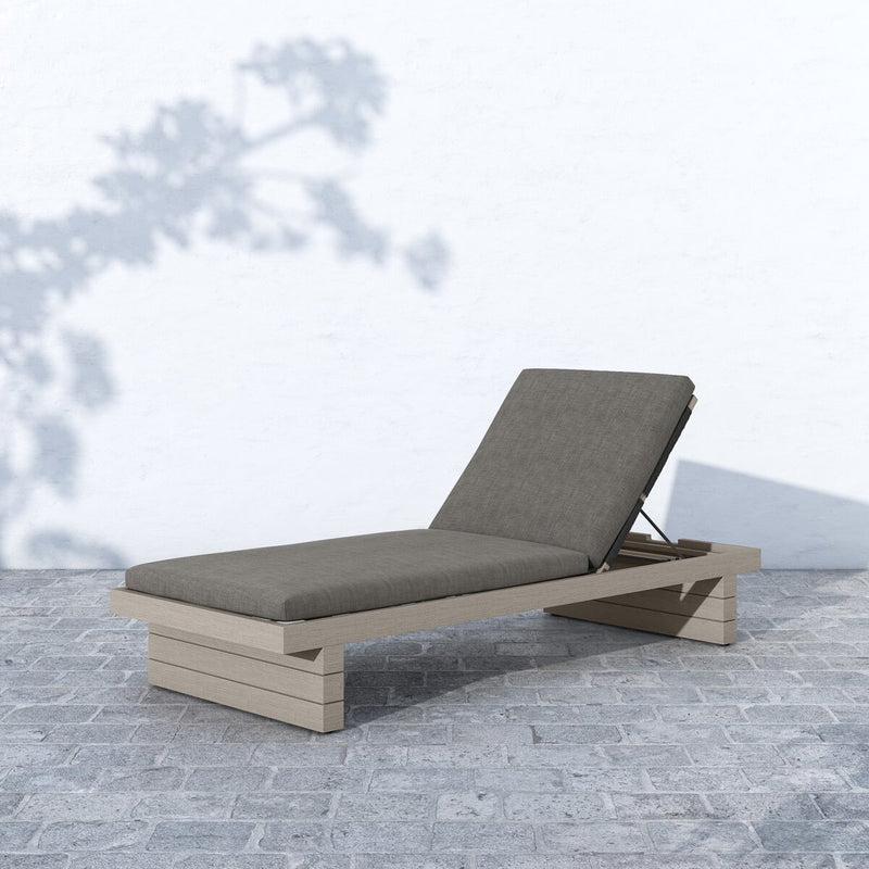 Leroy Outdoor Chaise - Weathered Grey - Charcoal