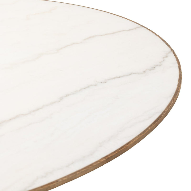 Sargon Dining Table - Honed White Marble