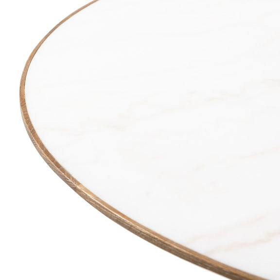Sargon Dining Table - Honed White Marble