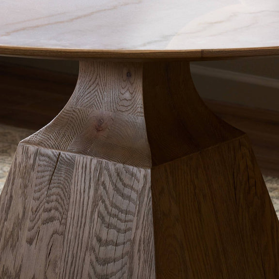 Sargon Dining Table - Honed White Marble
